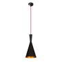 Opviq Lámpara Colgante 3541 Cuerpo de Hierro Negro y Rojo Diámetro 19 cm Altura 140 cm E27 IP20